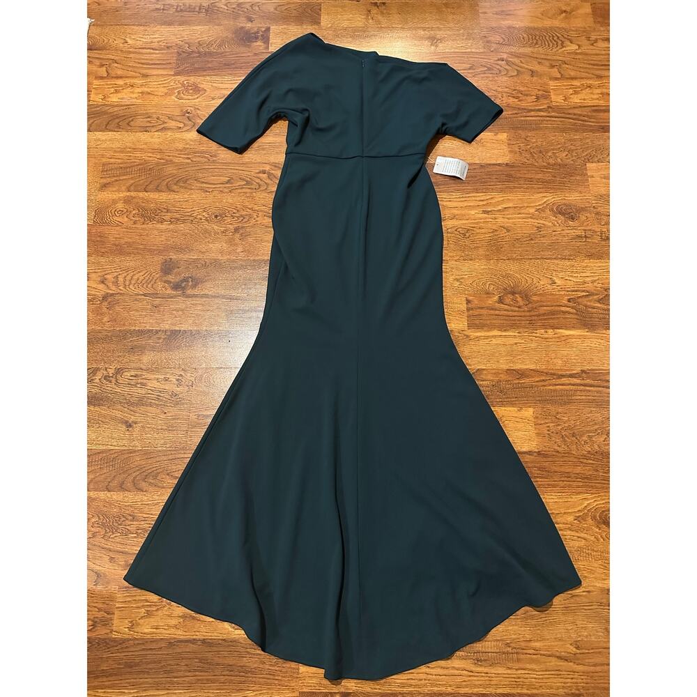 Betsy & Adam Madeline Scuba Off-the-Shoulder Drop Dress Green Size 10 NWT - Picture 4 of 12